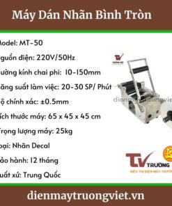 Thông số kỹ thuật máy dán nhãn decal chai tròn