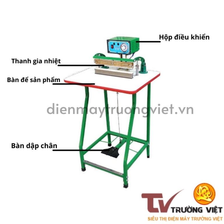 Cấu tạo của máy hàn miệng túi dập chân m5-400