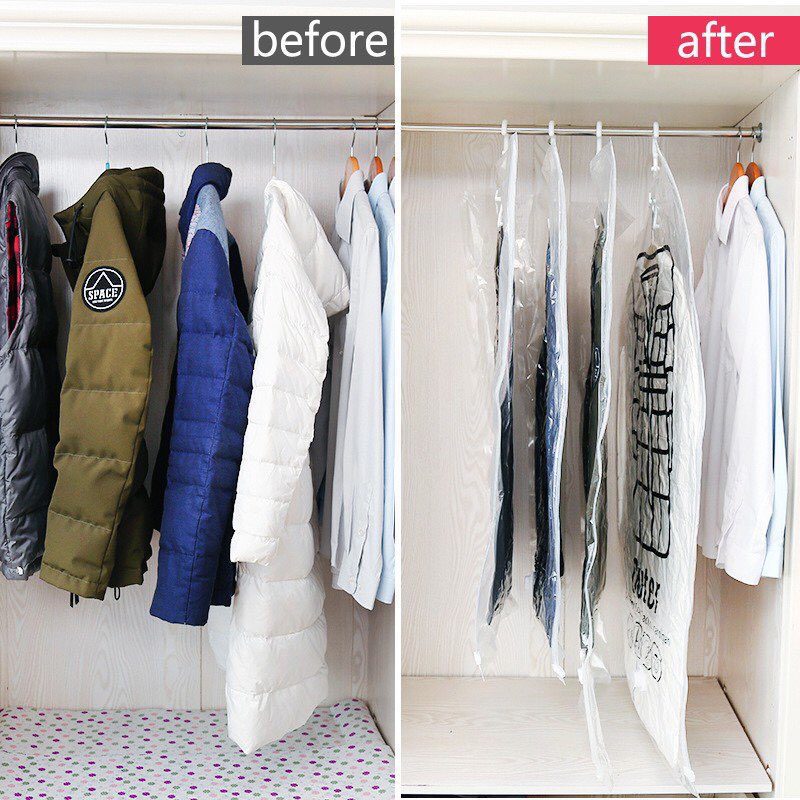 Hút quần áo để tiết kiệm không gian cất giữ