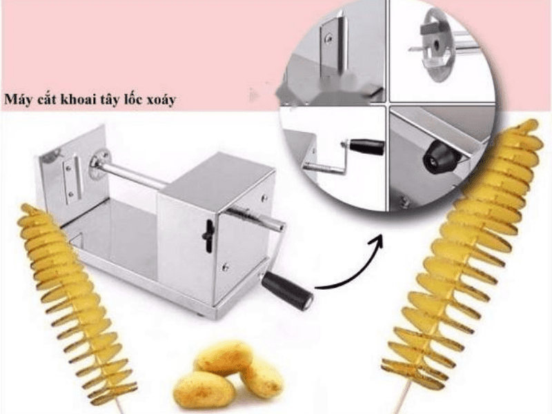Chi tiết về cấu tạo máy thái lát xoắn khoai tây