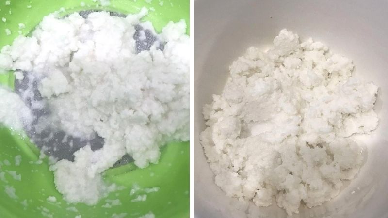 Gạn lọc bột gạo để làm bột gạo bằng máy xay sinh tố