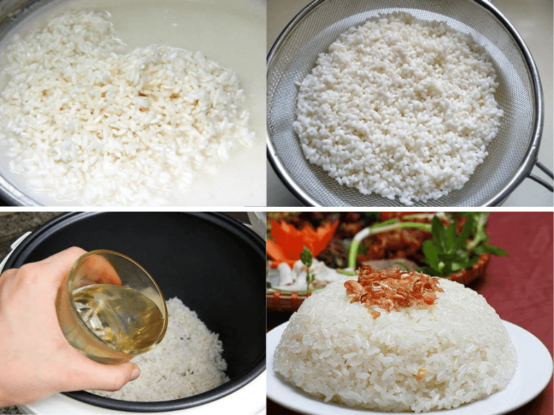 Nấu cơm gạo nếp cho bao nhiêu nước