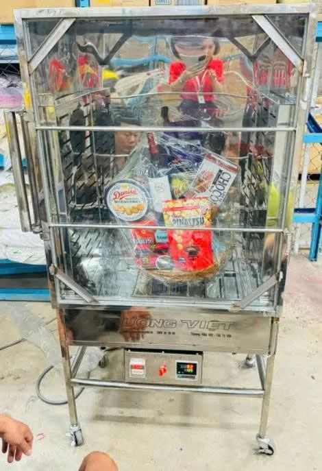 Máy co giỏ quà thiết kế gọn nhẹ
