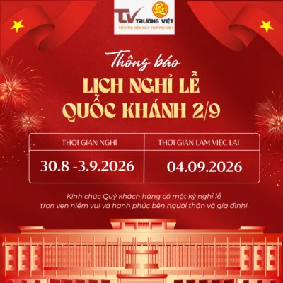 THÔNG BÁO LỊCH NGHỈ LỄ QUỐC KHÁNH 2/9